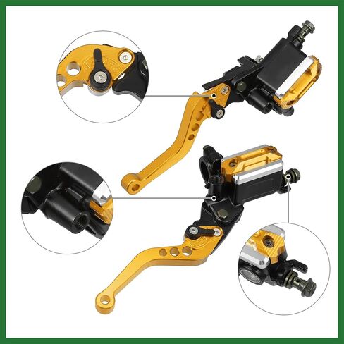 Motoforti 1 Pair 7/8" 22mm Universal Motorcycle Dual Hydraulic Handlebar Brake Master Cylinder Clutch Lever for Harley for Honda for Kawasaki Gold Tone Long-lasting in Saudi Arabia