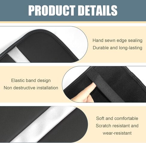 1 PC Stripe Patchwork Car Armrest Cover, Leather Car Center Console Cover, 12.2" x 7.87" Car Armrest Box and Car Decoration, Universal for Most Cars (Black & White) in Saudi Arabia