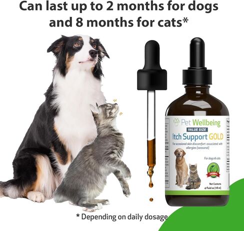 Pet Wellbeing - Itch Support Gold for Dogs - Natural Support for Itchy Skin Due to Allergies in Canines - 2 oz (59ml) in Saudi Arabia
