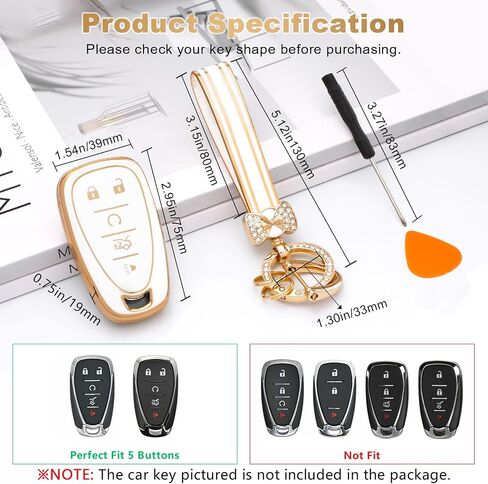 غطاء PIFOOG Key Fob لسيارة Chevy 5 أزرار زرقاء ناعمة من البولي يوريثان الحراري لمفاتيح السيارة وملحقات سلسلة المفاتيح لماليبو إكوينوكس بليزر ترافيرس كامارو كروز تراكس LT تريل بليزر سبارك مفاتيح ذكية in Kuwait