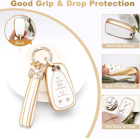 غطاء PIFOOG Key Fob لسيارة Chevy 5 أزرار زرقاء ناعمة من البولي يوريثان الحراري لمفاتيح السيارة وملحقات سلسلة المفاتيح لماليبو إكوينوكس بليزر ترافيرس كامارو كروز تراكس LT تريل بليزر سبارك مفاتيح ذكية in Kuwait
