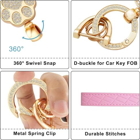 Wristlet Keychain,Wrist Keychain,Key Wristlet Car Key Chain Cat Lover Gifts for Women Men in Kuwait