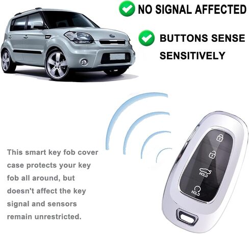 Key Fob Cover Case Fit for 2022 2021 2020 Hyundai Sonata Nexo Santa Fe Tucson Remote Holder Skin Protector Keyless Entry Sleeve Accessories (Blue) in Saudi Arabia