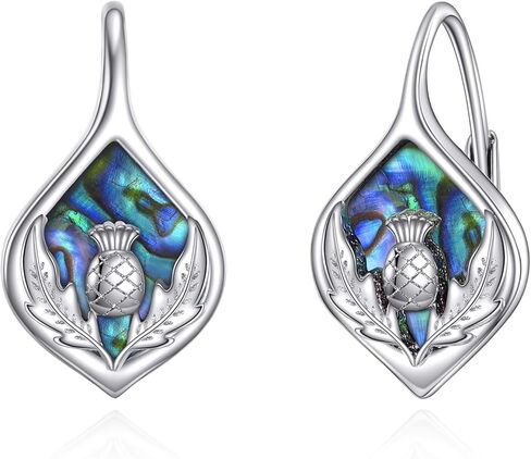 Celtic Trinity Knot Earrings for Women 925 Sterling Silver Triquetra Knot Leverback Abalone Shell Irish Jewelry Tree of Life Gift in Saudi Arabia