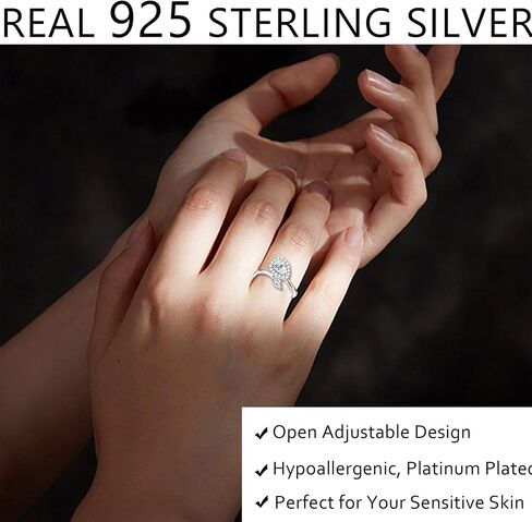 925 Sterling Silver Stackable Knuckle Rings for Women White Gold Plated Bar Daisy Band Ring Open Adjustable Vintage Silver Rings in Saudi Arabia