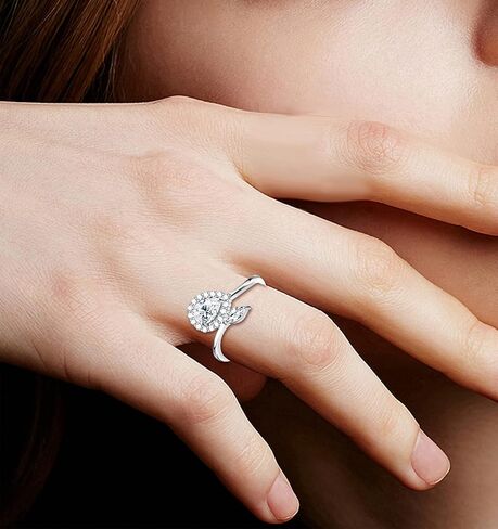 925 Sterling Silver Stackable Knuckle Rings for Women White Gold Plated Bar Daisy Band Ring Open Adjustable Vintage Silver Rings in Saudi Arabia