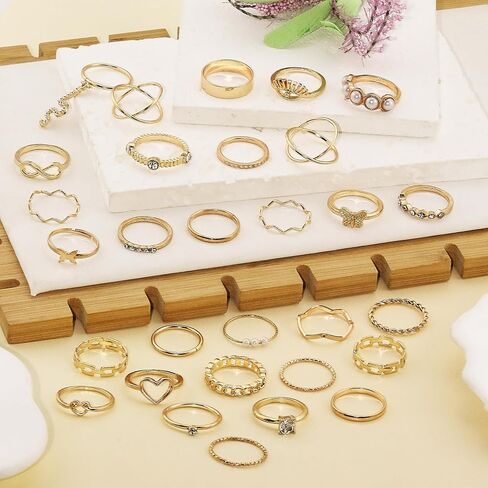 Gold Knuckle Rings Set For Women Vintage Stackable Joint Finger Midi Rings Dainty Cubic Zirconia Stackable Finger Ring Fashion Jewelry in Saudi Arabia