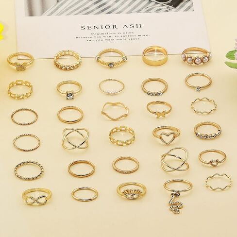 Gold Knuckle Rings Set For Women Vintage Stackable Joint Finger Midi Rings Dainty Cubic Zirconia Stackable Finger Ring Fashion Jewelry in Saudi Arabia