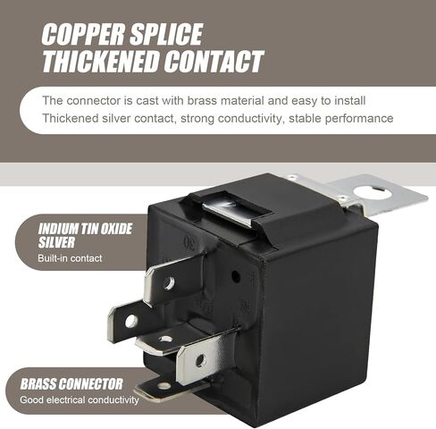 Pack-4 Car 12V 5 Pin Relay، غلاف مقاوم للماء مقاوم للهب + مرحل بدء الاتصال الحساس، متعدد الوظائف مضخة زيت ضوء مكيف الهواء التوصيل والتشغيل، عالمي للسيارات (أسود) in Kuwait