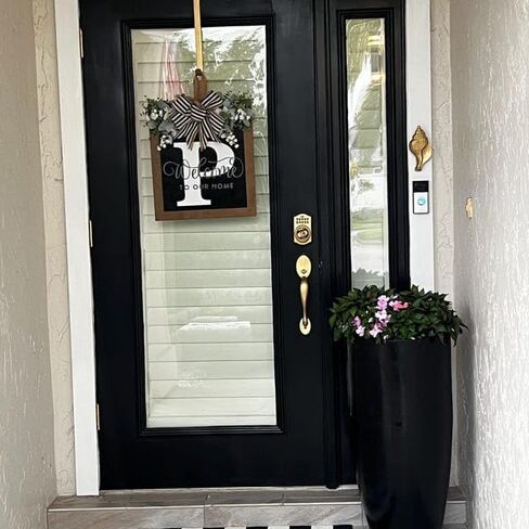 16" Personalized Welcome Sign for Front Door, Last Name Wreaths for Front Door, 26 Initial Front Door Decor, Year Round Wreath, Pine Wooden Home Decor, Housewarming Gifts, (T) in Saudi Arabia