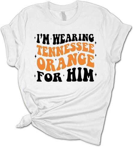 Womens Tennessee Tshirt Football Wearing Tennessee Orange for HIm TN Short Sleeve T-Shirt Graphic Tee in Kuwait