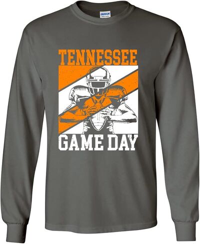 Mens Tennessee Tshirt Tennessee Game Day Football Sports TN Team Color Orange Long Sleeve T-Shirt Graphic Tee in Kuwait