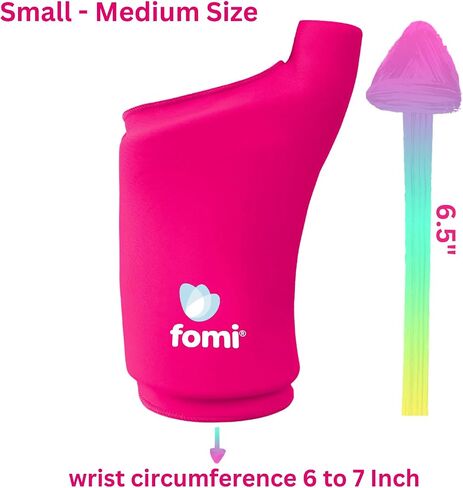 FOMI Wrist Solid Gel Ice Pack | Hot Cold Hand and Thumb Compression Sleeve Wrap for Carpel Tunnel, Arthritis, Tendonitis, Bruises, Swelling, Sports Injuries Pain Relief (Pink - Small/Medium) in Kuwait