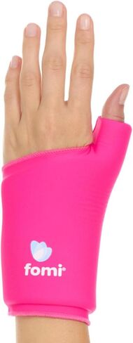 FOMI Wrist Solid Gel Ice Pack | Hot Cold Hand and Thumb Compression Sleeve Wrap for Carpel Tunnel, Arthritis, Tendonitis, Bruises, Swelling, Sports Injuries Pain Relief (Pink - Small/Medium) in Kuwait