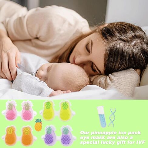 حزمة ثلج للعين بالأناناس، حزمة ثلج IVF، دبوس بروش الأناناس، عبوات الأناناس الباردة تبريد يخفف الألم (عبوة ثلج للعين الأرجوانية + دبوس بروش الأناناس) in Saudi Arabia