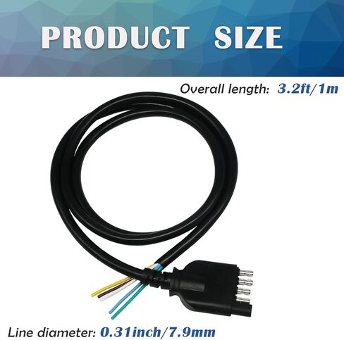4 دبوس موصل للمقطورة 5FT 18AWG مقطورة الأسلاك تسخير 4 طريقة الثقيلة جاكت تمديد كابل 4 طريقة مقطورة التوصيل عدة in Saudi Arabia