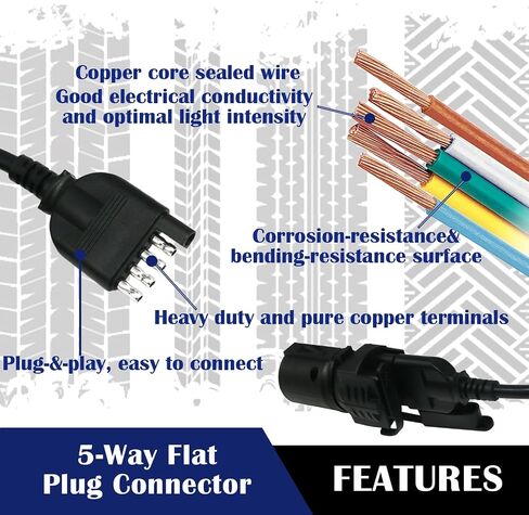 4 دبوس موصل للمقطورة 5FT 18AWG مقطورة الأسلاك تسخير 4 طريقة الثقيلة جاكت تمديد كابل 4 طريقة مقطورة التوصيل عدة in Saudi Arabia