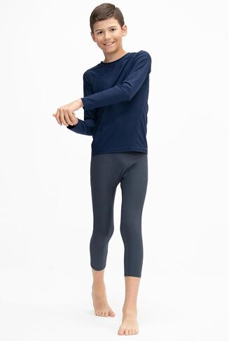 KISTA 3 Pack Boys Youth UPF 50+ Compression Capri Baselayer, Cool Dry Running Tights, 4-Way Stretch Workout Leggings in Saudi Arabia