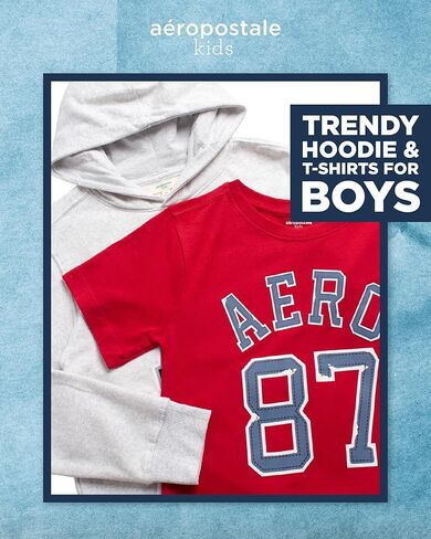AEROPOSTALE Hoodie and T-Shirt Set - 2 Piece Pullover Hoodie Sweatshirt and Active Graphic Tee - Boys Activewear Tops (8-16) in Kuwait
