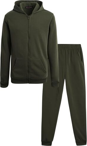 Coney Island Boys' Active Sweatsuit - 2 Piece Fleece Zip Hoodie Sweatshirt and Jogger Sweatpants - Activewear for Boys (5-16) in Kuwait