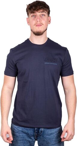 Armani Exchange Men's Regular Fit Cotton Embossed Ax Logo Tee in Saudi Arabia