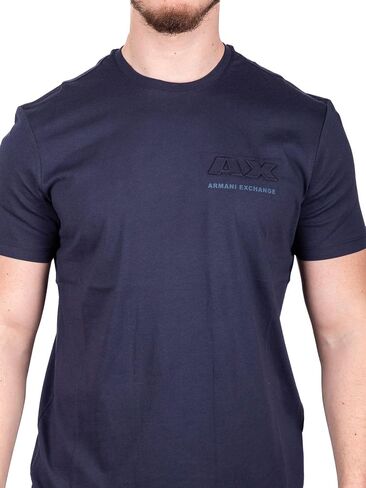 Armani Exchange Men's Regular Fit Cotton Embossed Ax Logo Tee in Saudi Arabia