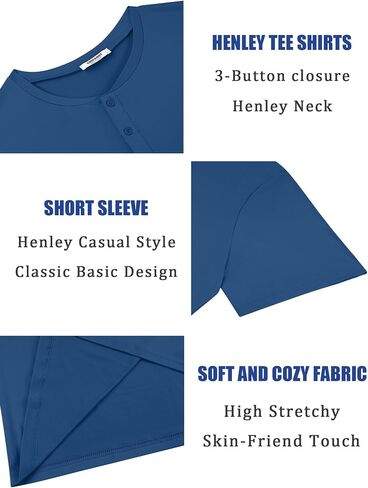 قمصان Henley الرجالية من COOFANDY بأكمام قصيرة كاجوال صيفية أساسية تي شيرت بأزرار صلبة in Saudi Arabia