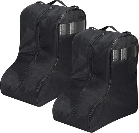 2 Pcs Boot Bags for Cowboy Boots Portable Boots Storage Bag for Travel Bags Men Tall Boot with Handle for Home Travel(Black) in Kuwait