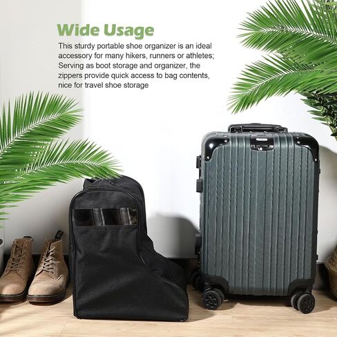 2 Pcs Boot Bags for Cowboy Boots Portable Boots Storage Bag for Travel Bags Men Tall Boot with Handle for Home Travel(Black) in Kuwait