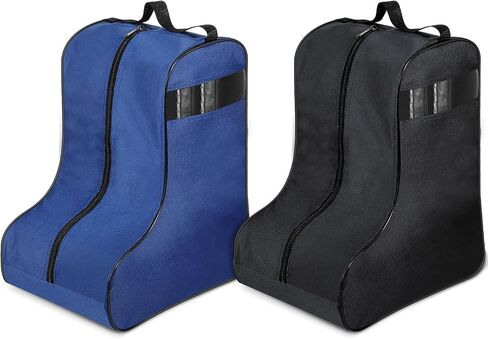 2 Pcs Boot Bags for Cowboy Boots Portable Boots Storage Bag for Travel Bags Men Tall Boot with Handle for Home Travel(Black) in Kuwait