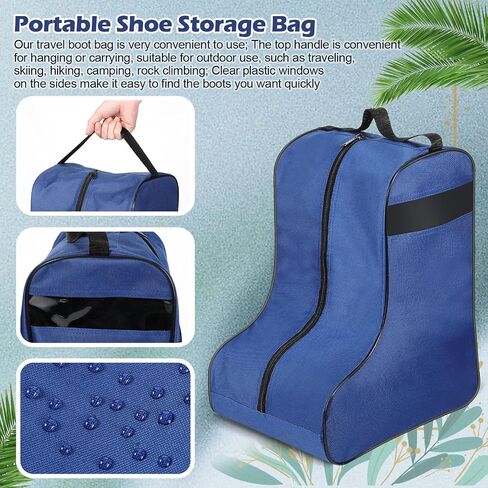 2 Pcs Boot Bags for Cowboy Boots Portable Boots Storage Bag for Travel Bags Men Tall Boot with Handle for Home Travel(Black) in Kuwait