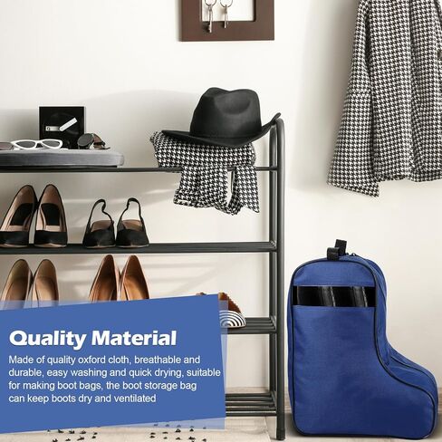 2 Pcs Boot Bags for Cowboy Boots Portable Boots Storage Bag for Travel Bags Men Tall Boot with Handle for Home Travel(Black) in Kuwait