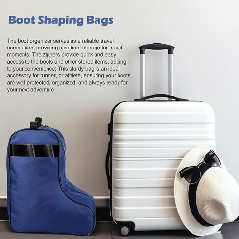 2 Pcs Boot Bags for Cowboy Boots Portable Boots Storage Bag for Travel Bags Men Tall Boot with Handle for Home Travel(Black) in Kuwait