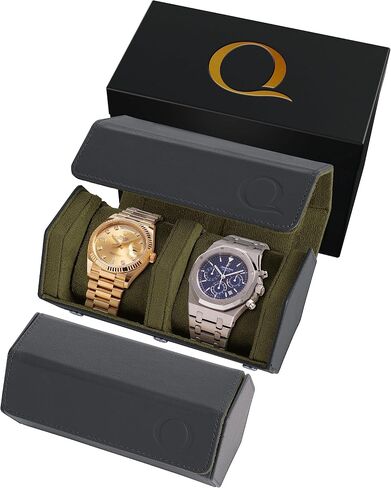 Napa Leather Watch Rolls for Men - Hexagon Watch Roll Travel Case for Watches - Storage Organizer Genuine Leather with Velvet Interior Display in Saudi Arabia