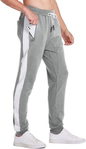 LABEYZON Men's Sweatpants, Jogger Track Pants Slim Fit Workout Gym Pants for Men with Zipper Pockets in Saudi Arabia