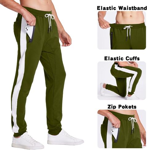 LABEYZON Men's Sweatpants, Jogger Track Pants Slim Fit Workout Gym Pants for Men with Zipper Pockets in Saudi Arabia