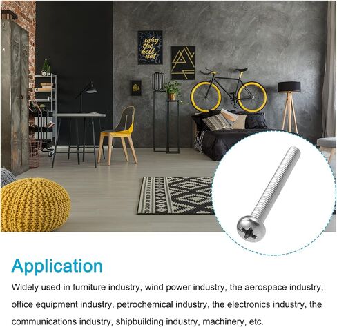 METALLIXITY Machine Screws (M4x55mm) 20Pcs, Phillips Cross Pan Bolts 304 Stainless Steel - for Furniture Installation, Mechanical Fasteners, Office Equipment in Saudi Arabia