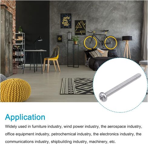 METALLIXITY Machine Screws (M4x55mm) 20Pcs, Phillips Cross Pan Bolts 304 Stainless Steel - for Furniture Installation, Mechanical Fasteners, Office Equipment in Saudi Arabia