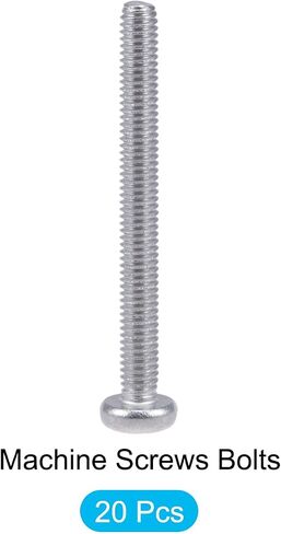 METALLIXITY Machine Screws (M4x55mm) 20Pcs, Phillips Cross Pan Bolts 304 Stainless Steel - for Furniture Installation, Mechanical Fasteners, Office Equipment in Saudi Arabia