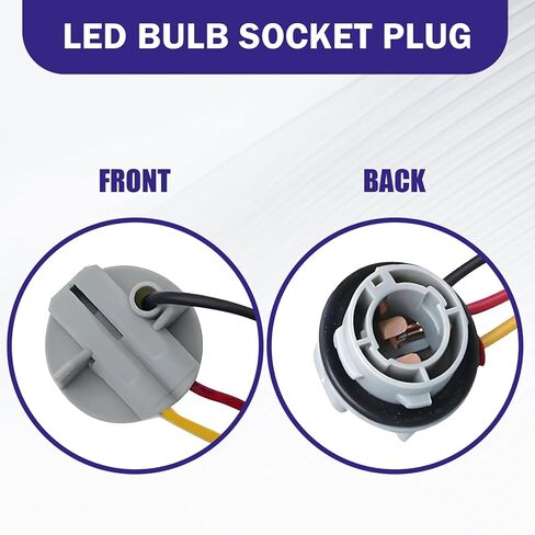 2 PCS Car Light Socket Wire Harness, 1157 BAY15D LED Bulbs Socket Holder Turn Signal Socket with Extended Pigtail, Universal for Cars Bulb Mounting Assembly Replacement (Gray) in Kuwait