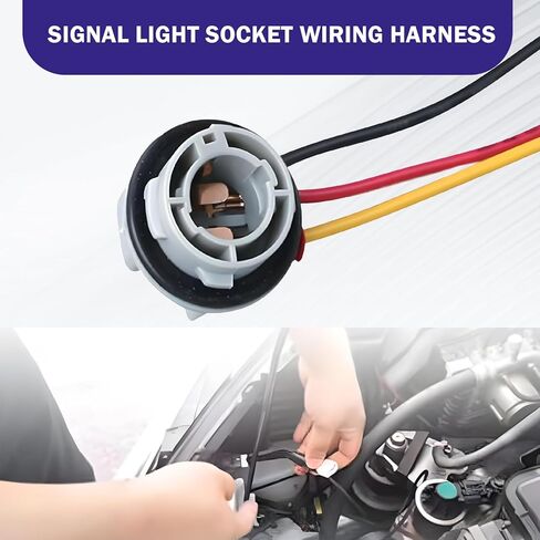 2 PCS Car Light Socket Wire Harness, 1157 BAY15D LED Bulbs Socket Holder Turn Signal Socket with Extended Pigtail, Universal for Cars Bulb Mounting Assembly Replacement (Gray) in Kuwait