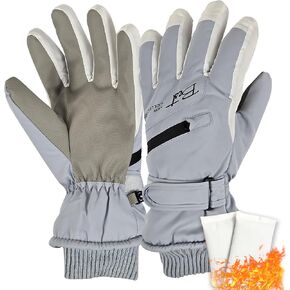 Ski Snow Winter Gloves Women Men with Hand Warmers, Touchscreen Fingers, Waterproof Windproof, -20℉ Cold Weather, Insulated Breathable