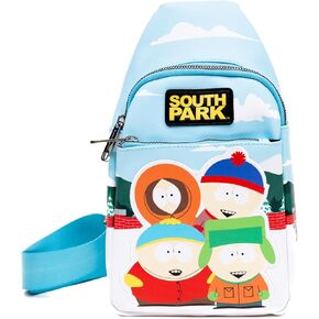 Buckle-Down Comedy Central Bag, Sling, South Park Boys Group Pose Applique, Multi Color, Vegan Leather