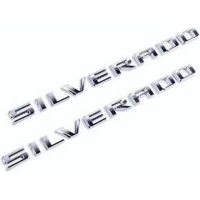 2 Pack Silverado Emblems 3D Front Fender Logo Letters Badges Nameplate Z71 LT LTZ Replacement for Silverado 2019-2023 Genuine Parts 84300948 (Chrome)