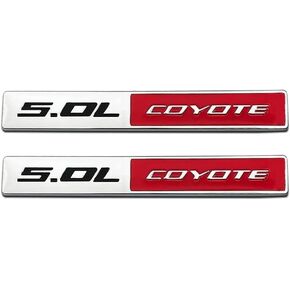 2X 5.0L Coyote Badge Emblem FIT for Door Rear Tailgate LIFTGATE Badge Letters NAMEPLATE (Silver)