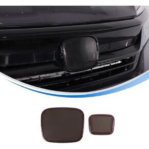 Smoked Front Grille Rear Tailgate Emblem Cover for Honda Pilot 2019 2020 2021 2022, Front Rear Logo Overlay Protector Accessories ABS Material 2PCS