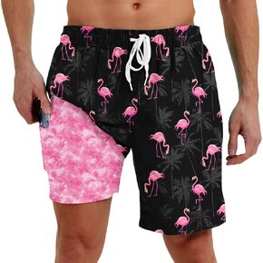 westwolf Men Swim Trunks with Compression Liner Men's 2 in 1 Bathing Suits 7 Inch Hawaiian Board Shorts in Saudi Arabia