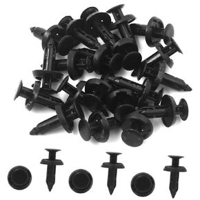 6mm Hole Dia Plastic Fastener Door Panel Clips Under Engine Splash Guard Rivet Fastener Clips Push Type Rivet Retainer Bumper Pin (100pcs)
