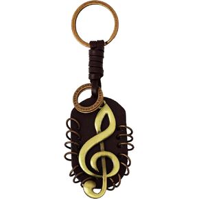 HAQUIL Vintage Music Leather Keychain Gift Women Men Leather KeyRing Home Car Door Keys Holder Dive Safe Keychain