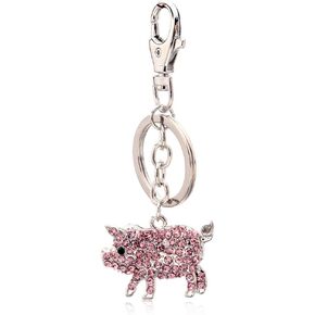 Liavy's Pig Piggy Charm Fashionable Keychain - Sparkling Crystal - Unique Gift and Souvenir